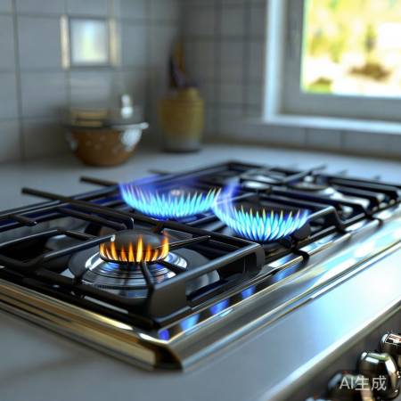 燃气灶环保,铁锅灶效率低。