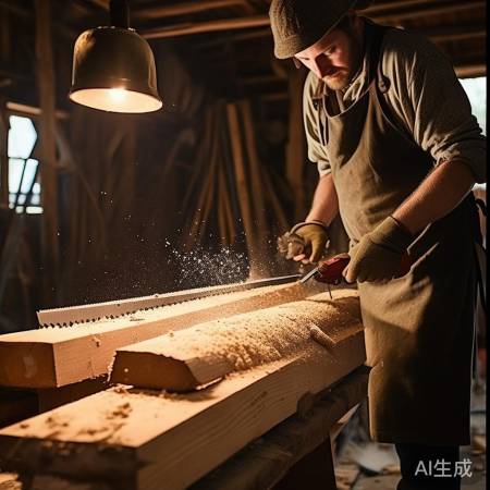 锯木棍,量长短,锯子锋利,安全