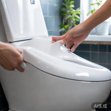 “拆装马桶盖,安全先行。”